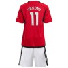 Koszulka Manchester United Hojlund 11 Dziecięcy Domowe 2023-24 Koszulki Piłkarskie Krótki Rękaw